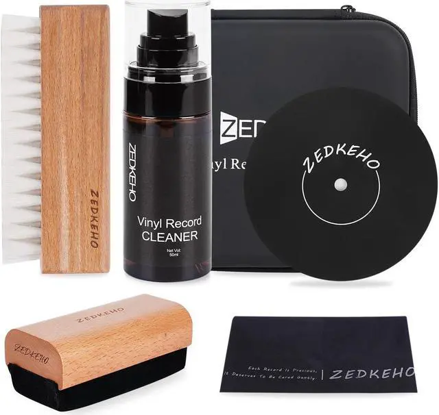 Alt view image 3 of 5 - ZEDKEHO Sturdy Vinyl Record Storage Box and Vinyl Record Cleaning Kit, Gifts for Vinyl Record Lovers, Protect Your Precious Collection