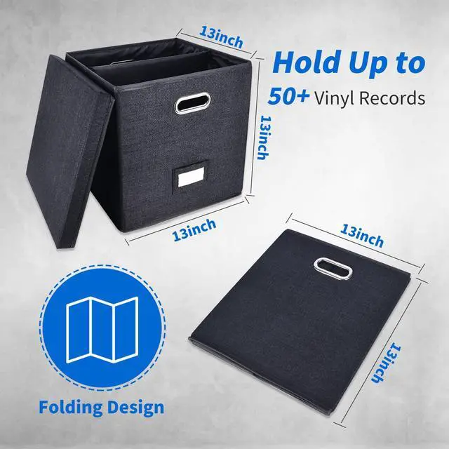 Alt view image 4 of 5 - ZEDKEHO Sturdy Vinyl Record Storage Box and Vinyl Record Cleaning Kit, Gifts for Vinyl Record Lovers, Protect Your Precious Collection