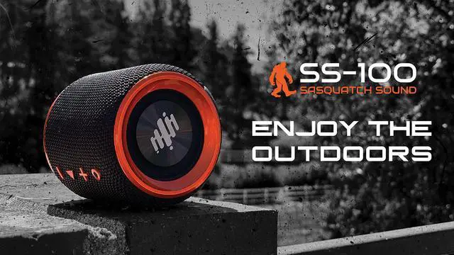 Alt view image 4 of 5 - Zompers Pure-Hypr Audio SS-100 Sasquatch Sound Weatherproof Speaker | Portable Bluetooth Speaker | Powerful Bass, Built in FM Radio, Rugged, Hours of Enjoyment | Black
