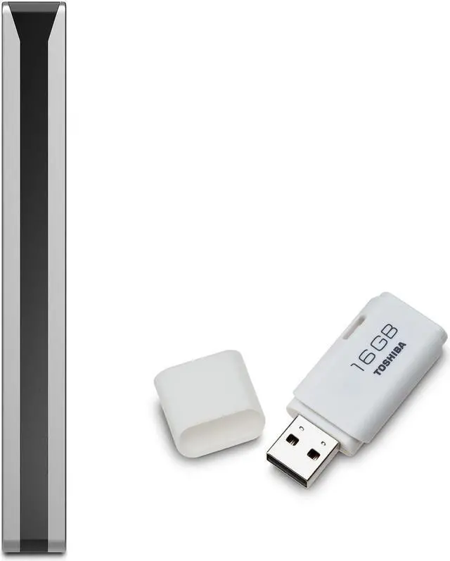 Alt view image 2 of 2 - Toshiba Canvio Slim II 1.0 TB Portable Hard Drive with Bonus 16GB USB Flash Drive - Brushed Aluminum