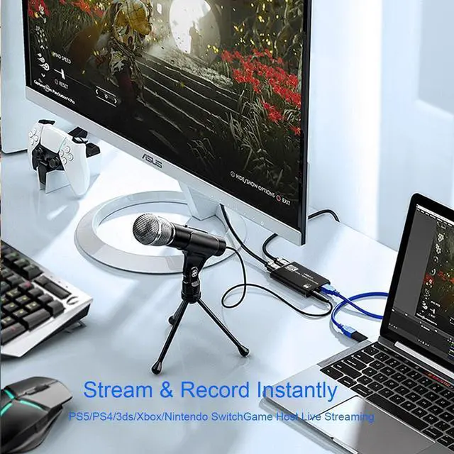 Alt view image 2 of 5 - 4K HDMI Video Capture Card for Streaming,RREAKA Full HD 1080P 60FPS Video Recorder Audio Video Capture Card for Gaming/Video Conference/Broadcasting