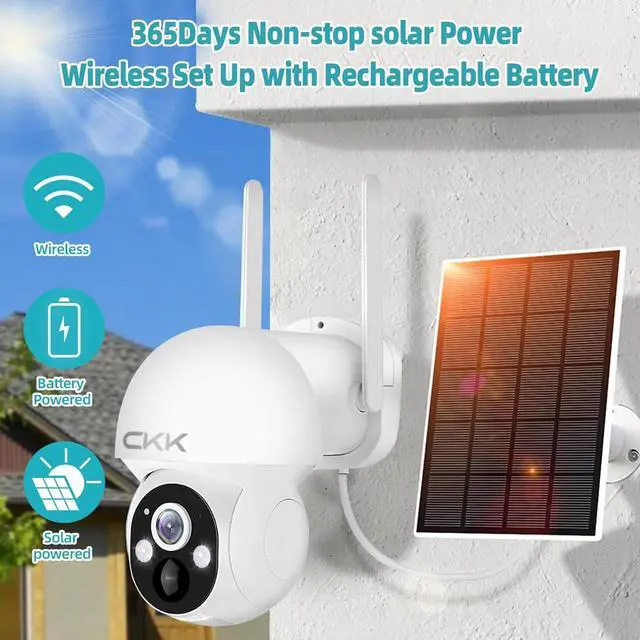 Alt view image 2 of 5 - 4MP PTZ Solar Security Camera Outdoor, 4pcs Wireless Security Camera System with 128GB Card, Pan/Tilt/Zoom, PIR Detection, 2-Way Audio, Audible Flashlight Alarm, IP66 Waterproof, Two Ways of Storage