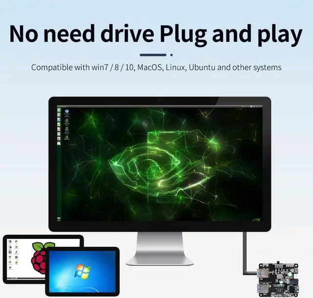 Alt view image 4 of 5 - Yahboom 4 Port USB 3.0 Hub for Raspberry Pi Jetson Nano ROS Robot, Compatible with USB 3.0/2.0/1.1 Driver-Free Plug&Play, Onboard External USB-A5V (Micro-USB)9~24V Power Port, for High-Power Device