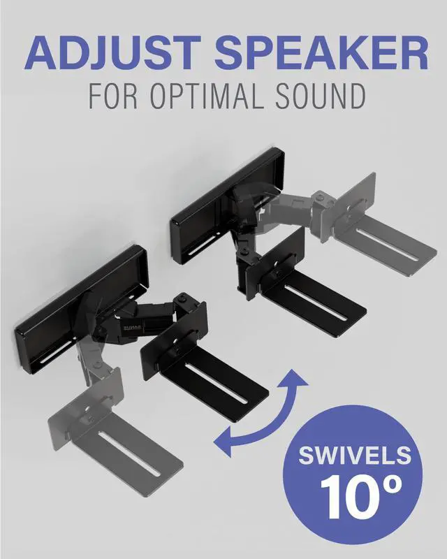 Alt view image 5 of 5 - Sanus Universal Extendable Soundbar Wall Mount - Compatible with Most Soundbars, Under TV Speaker Mounts for an Easy & Secure Installation of Your Soundbar