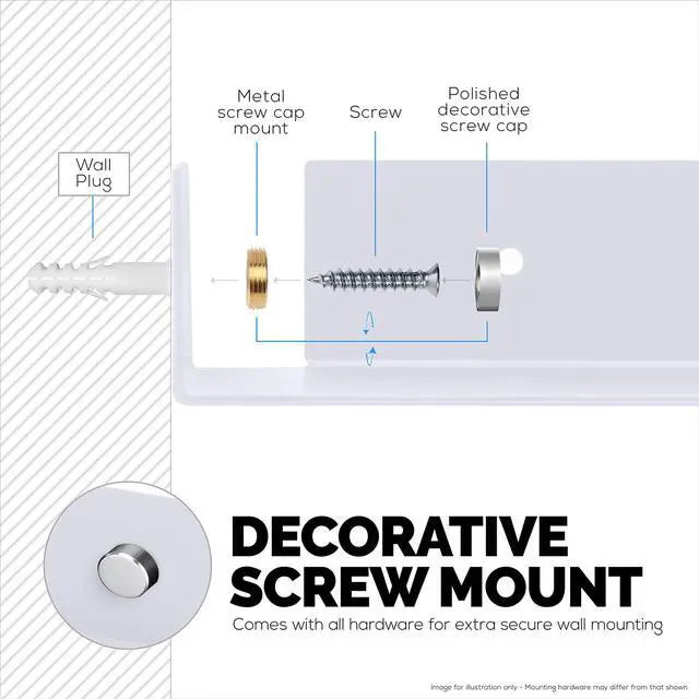 Alt view image 4 of 5 - 8" Metal Corner Wall Mount Shelf for Baby Monitors, Security Cameras, Sonos Speaker, Also For Wif Routers, Decor, Plants, Router, Photos, Kitchen, Bathroom, Cable Box & More, Universal (White)