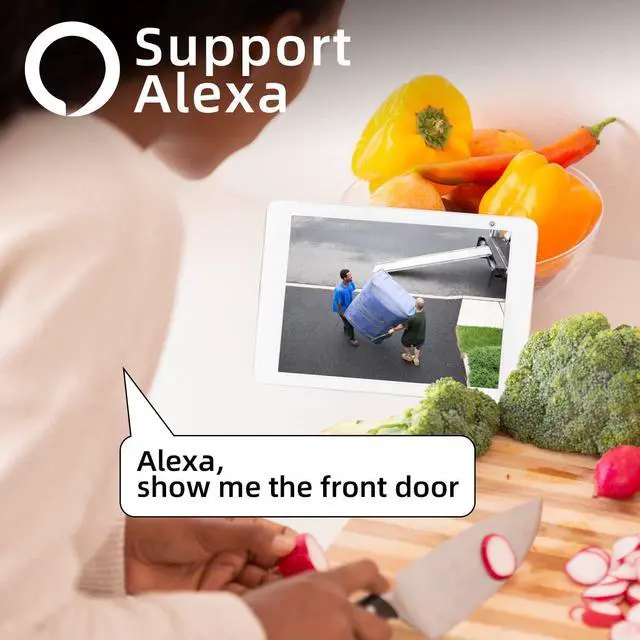 Alt view image 5 of 5 - Rraycom 4 Pack Security Cameras Wireless Outdoor Solar Powered with AI Detection, 2K Color Night Vision Security Camera with 2 Way Audio, Alexa, No Monthly Fee, Spotlight & Siren, IP65 Waterproof