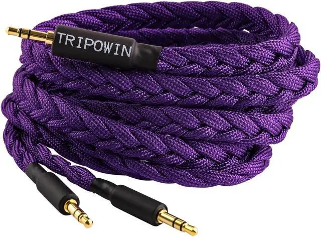 Alt view image 3 of 5 - Linsoul Tripowin GranVia Upgraded OFC Headphone Replacement Cable, Dual 3.5mm Connector to 3.5mm Stereo Headphone Cable for HE4XX/HE-400i/HE400se/Goldplanar/Focal ELEGIA(Purple, 1.5m)