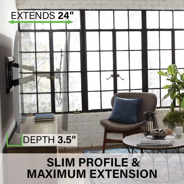 Alt view image 3 of 5 - SANUS Full Motion TV Mount for TVs Up to 90" & Universal On-Wall Soundbar Mount