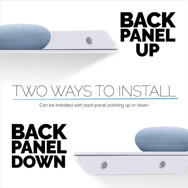 Alt view image 5 of 5 - 2-Pack 8.5 Small Corner Shelf Wall Mount for Baby Monitors, Cameras, Speakers, Sonos, Decor, Plants, Photos, Kitchen, Bathroom, Routers, Cable Box & More Universal Holder Acrylic Floating Shelves