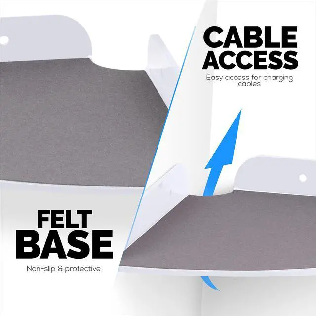 Alt view image 4 of 5 - 2-Pack 8.5 Small Corner Shelf Wall Mount for Baby Monitors, Cameras, Speakers, Sonos, Decor, Plants, Photos, Kitchen, Bathroom, Routers, Cable Box & More Universal Holder Acrylic Floating Shelves