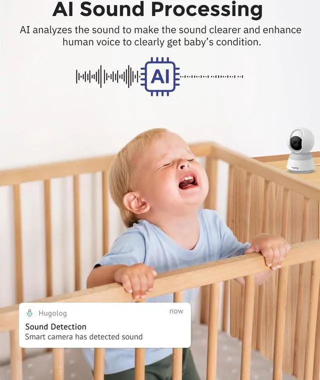 Alt view image 3 of 5 - Hugolog 3K Indoor Camera+2K Light Bulb Security Cameras Wireless Outdoor - 2.4GHz Cameras for Home Security Indoor with AI Motion Detection,Starlight Color Night Vision, 360°Auto Tracking
