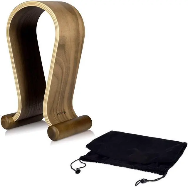 Alt view image 3 of 5 - kalibri Wooden Omega Headphone Stand - Universal Headset Wood Hanger - Holder for Gaming Headsets DJ Studio Headphones & Earphone Display - Walnut
