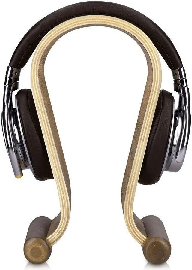 Alt view image 5 of 5 - kalibri Wooden Omega Headphone Stand - Universal Headset Wood Hanger - Holder for Gaming Headsets DJ Studio Headphones & Earphone Display - Walnut