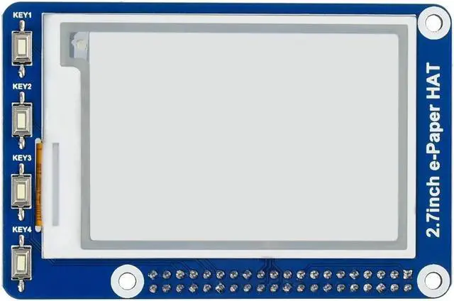 Alt view image 4 of 5 - waveshare 2.7inch E-Ink Display HAT Compatible with Raspberry Pi 4B/3B+/3B/2B/B+/A+/Zero/Zero W/WH/Zero 2W Series Boards 264x176 Resolution SPI Interface