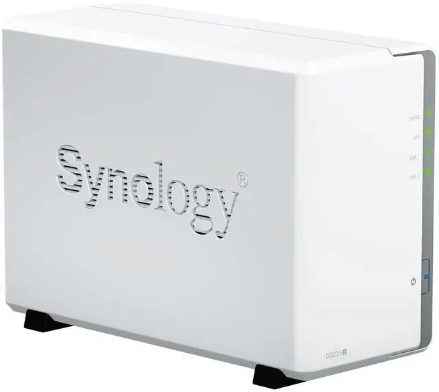 Alt view image 4 of 5 - Synology DS223j 2-Bay Diskstation NAS (Realtek RTD1619B 4-Core 1.7 GHz 1GB DDR4 Ram 1xRJ-45 1GbE LAN-Port) 12TB Bundle with 2X 6TB WD Red Plus
