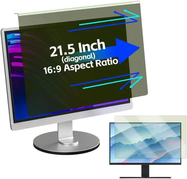 Main image of AIKICE Privacy screen for computer,21.5 inch W491mm*H288mm 16:9 monitor Anti Blue Light Filter Hanging Type Anti Scratch Easy Installation Shield,monitor privacy screen for Desktop Compute