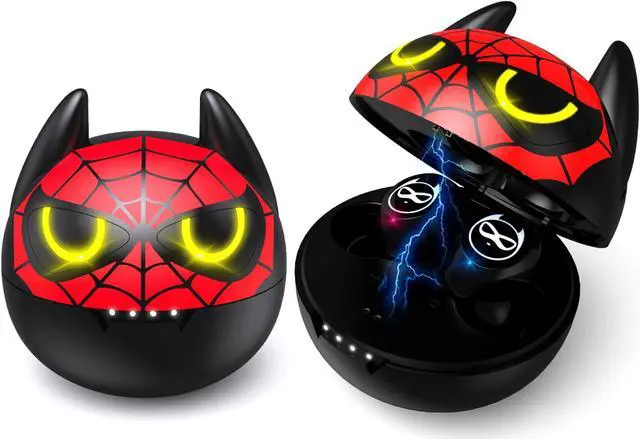 Main image of AMAFACE Wireless Earbuds for Youth Guys, Truly Wireless Headphones Stereo Sound in-Ear with Mic Touch Control, Sweat-Proof Bluetooth 5.1 Noise Reduction Earphones with Cartoon Red Charging Case.