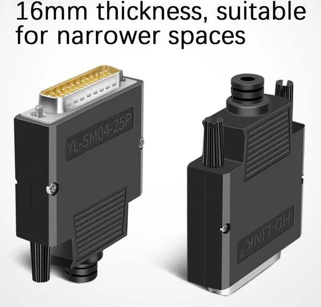 Alt view image 3 of 5 - ANMBEST 5PCS DB25 Solderless Connector, RS232 D-SUB Serial to 25-pin Port 16mm Thinner Terminal Female Adapter Breakout Board with Case Long Bolts Nuts