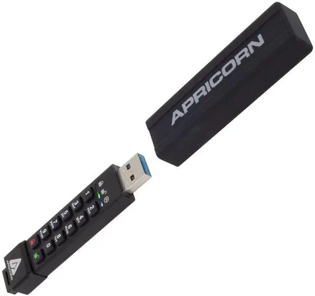 Alt view image 2 of 5 - Apricorn Aegis Secure Key 3Z 8GB 256-bit AES XTS Hardware Encrypted FIPS 140-2 Level 3 Validated Secure USB 3.0 Flash Drive (ASK3Z-8GB)