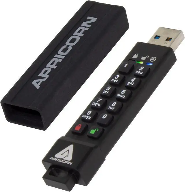 Main image of Apricorn Aegis Secure Key 3Z 8GB 256-bit AES XTS Hardware Encrypted FIPS 140-2 Level 3 Validated Secure USB 3.0 Flash Drive (ASK3Z-8GB)
