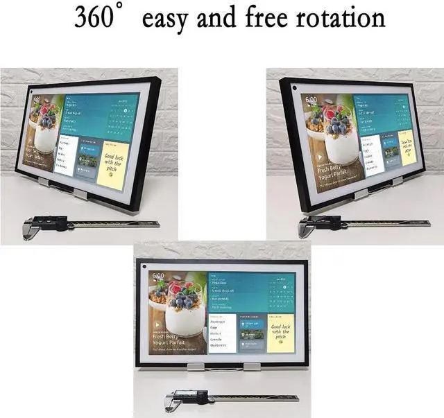 Alt view image 4 of 5 - Echo Show 15 Stand, Swivel & Tilt Adjustable Base, 360° Rotation, 25° Tilt, Aluminum Build, Non-Slip Design, Perfect for Video Calls & Streaming (Silver)