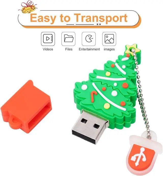 Alt view image 3 of 5 - 5 Pack USB Flash Drive Christmas Style 16GB New Year Gifts for Family and Friends, BorlterClamp USB 2.0 Drive Memory Stick of Santa Claus Christmas Tree Snowman Patterns Cute Pen Drive
