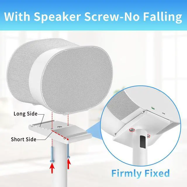 Alt view image 3 of 5 - Heavy-Duty Speaker Stand for Sonos Era 300 Stand with Cable Management Floor Speaker Stands for Sonos Era 300 Speaker Stand for Easy and Secure Mounting-White, 2 Pack