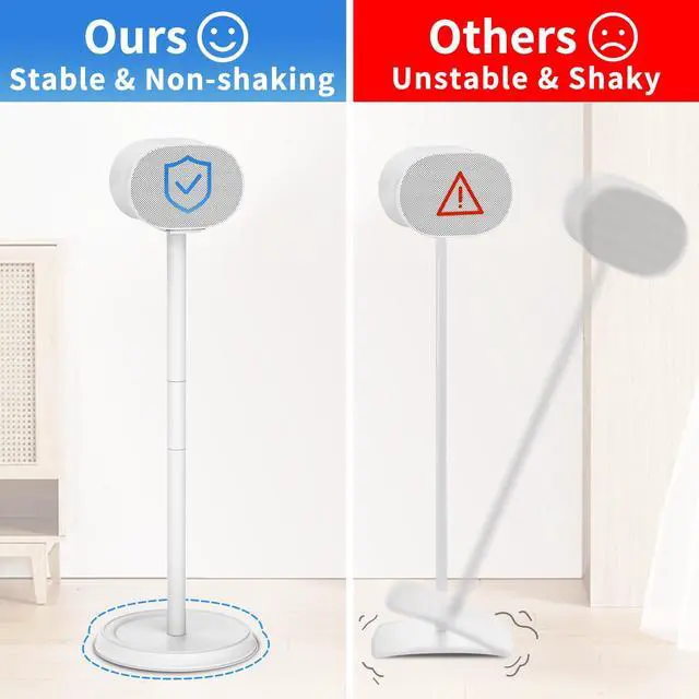 Alt view image 5 of 5 - Heavy-Duty Speaker Stand for Sonos Era 300 Stand with Cable Management Floor Speaker Stands for Sonos Era 300 Speaker Stand for Easy and Secure Mounting-White, 2 Pack