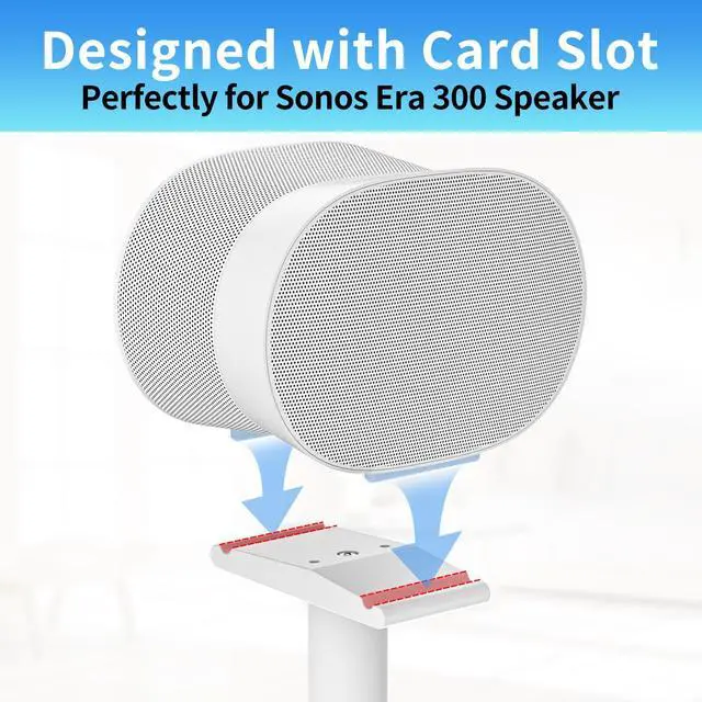 Alt view image 2 of 5 - Heavy-Duty Speaker Stand for Sonos Era 300 Stand with Cable Management Floor Speaker Stands for Sonos Era 300 Speaker Stand for Easy and Secure Mounting-White, 2 Pack