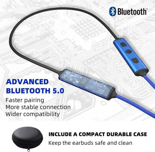 Alt view image 4 of 5 - Cuzabe Ear Plugs Bluetooth Headphones for Work, Neckband Wireless Earbuds, Noise Reduction in-Ear Earphones with Mic and Controls, Waterproof Earbuds with 20 Hours Battery, for Industrial Safety