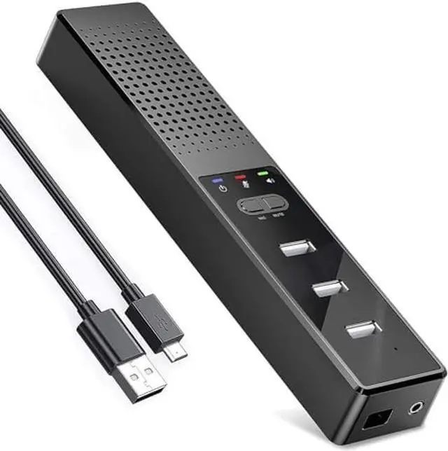 Main image of Cykvis 3 in 1 USB Computer Speaker with Microphone, PC Laptop Speaker with Mic for Smart Home Office and Online Study360 Degree Enhanced Voice Pickup, Noise Reduction,Compatible with Zoom, Teams