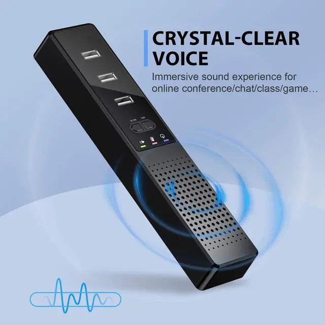 Alt view image 4 of 5 - Cykvis 3 in 1 USB Computer Speaker with Microphone, PC Laptop Speaker with Mic for Smart Home Office and Online Study360 Degree Enhanced Voice Pickup, Noise Reduction,Compatible with Zoom, Teams