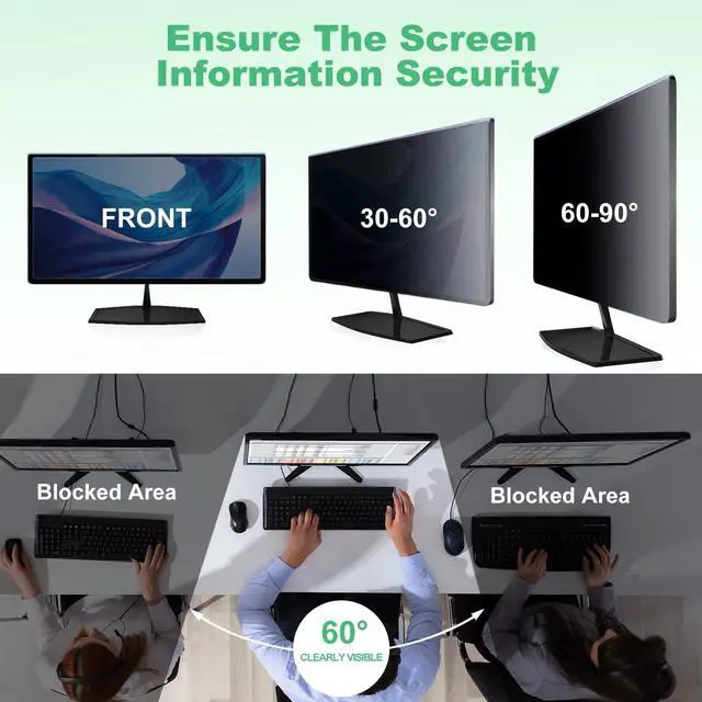 Alt view image 2 of 3 - DEJIMAX With 22 Inch Computer Privacy Screen Filter Hanging