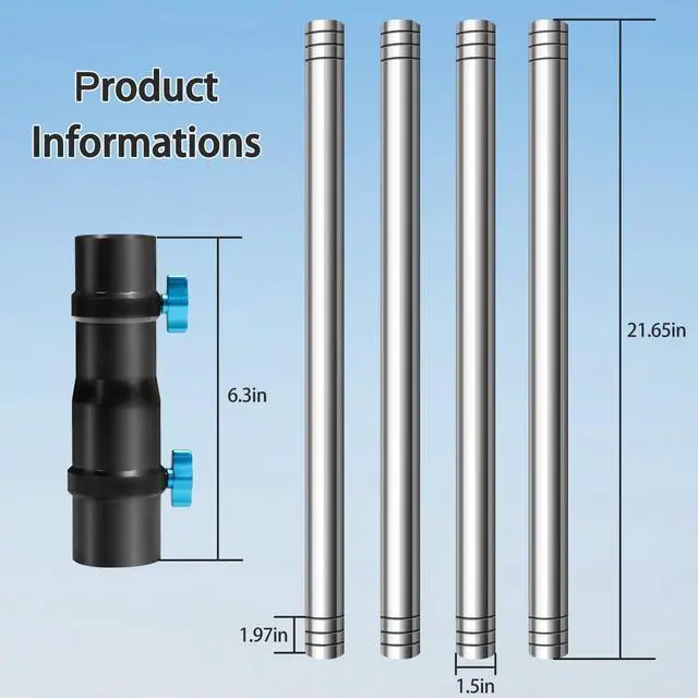 Alt view image 5 of 5 - DNShorix Starlink Pole Mount, Starlink RV Mount Kit Features a Durable 1.5'' Diameter Pole, 7ft Starlink Ground Pole Mount, Starlink Gen 2 Pipe Adapter Included, 4-section
