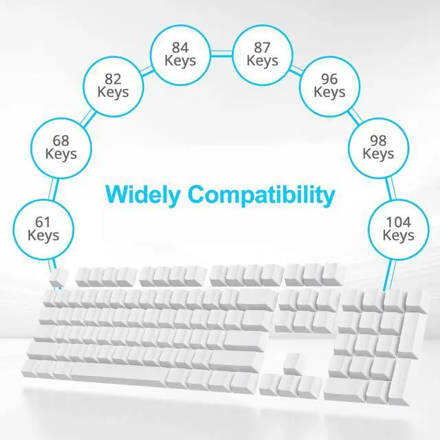 Alt view image 4 of 5 - Fogruaden Blank Keycaps, Thick PBT White Keycaps, Cherry Profile, Minimalist White, 128 Key, Custom Keycap for Mechanical Keyboard