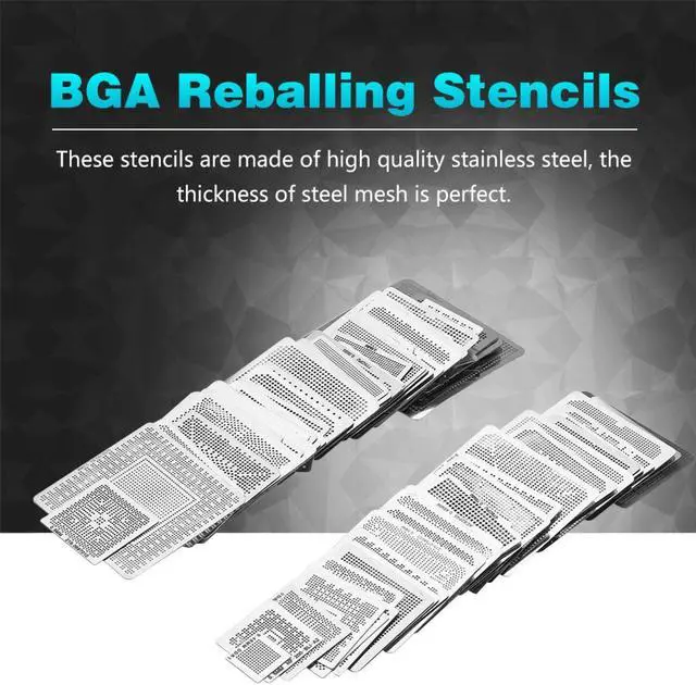Alt view image 2 of 5 - Gerioie BGA Stencils Template, Directly Heat Set Kit BGA Reballing Stencils, for Laptop