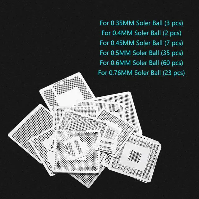Alt view image 4 of 5 - Gerioie BGA Stencils Template, Directly Heat Set Kit BGA Reballing Stencils, for Laptop