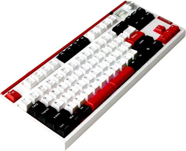 Alt view image 3 of 5 - Glacier Skyloong GK87 Pro Lite TKL Layout Wireless/Wired Detachable USB-C Hot Swappable Mechanical Keyboard with Mini Display Screen and Knob, Split Space Bar Compatible (White/Black/Red)