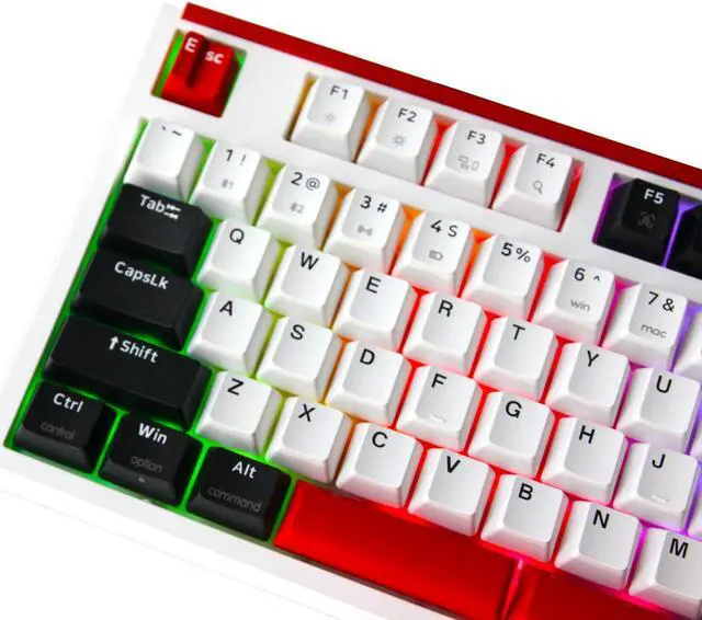 Alt view image 5 of 5 - Glacier Skyloong GK87 Pro Lite TKL Layout Wireless/Wired Detachable USB-C Hot Swappable Mechanical Keyboard with Mini Display Screen and Knob, Split Space Bar Compatible (White/Black/Red)