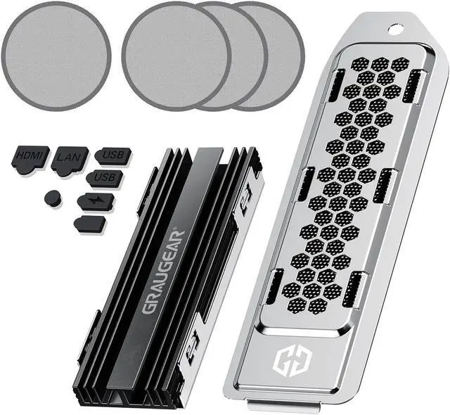 Main image of GRAUGEAR PS5 SSD Heatsink Cover + PS5 Dust Cover Set, Cooling and Dust-Proof Solution for PS5 Console, Compatible with Digital & Disc Edition