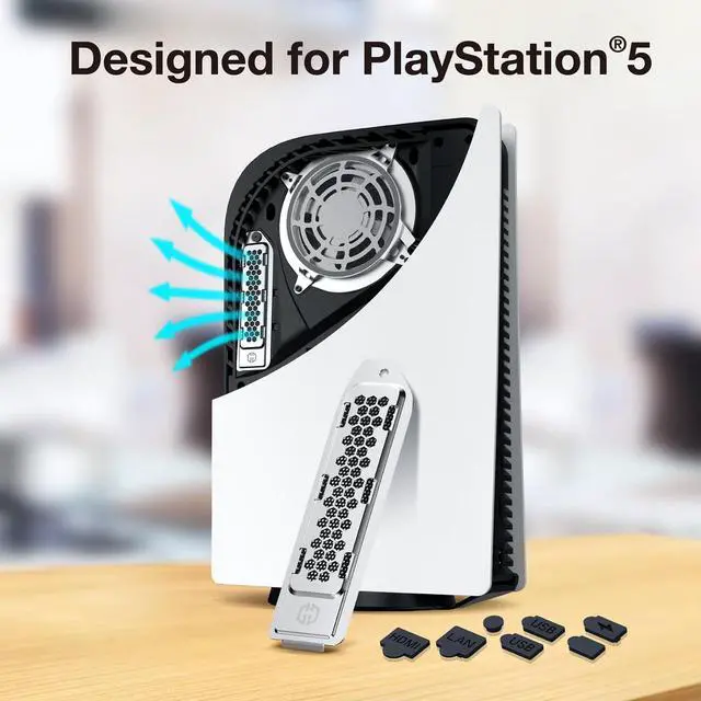 Alt view image 2 of 5 - GRAUGEAR PS5 SSD Heatsink Cover + PS5 Dust Cover Set, Cooling and Dust-Proof Solution for PS5 Console, Compatible with Digital & Disc Edition