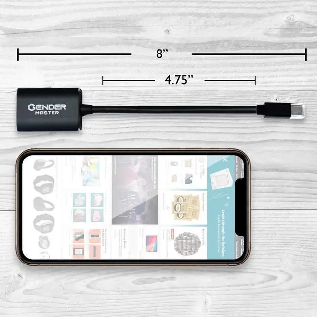 Alt view image 3 of 5 - Gendermaster Active Converter 4K 60Hz YCbCr 4:4:4, Mini DisplayPort 1.2 to HDMI 2.0 4k@60Hz Active Adapter (18Gbps) (8") Compatible with MacBook Air, MacBook Pro, iMac, Mac Pro, Mac Mini