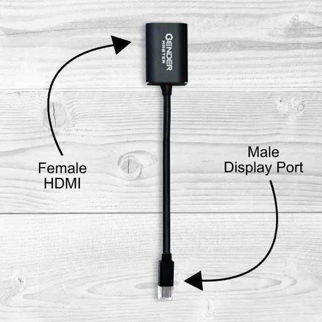 Alt view image 5 of 5 - Gendermaster Active Converter 4K 60Hz YCbCr 4:4:4, Mini DisplayPort 1.2 to HDMI 2.0 4k@60Hz Active Adapter (18Gbps) (8") Compatible with MacBook Air, MacBook Pro, iMac, Mac Pro, Mac Mini