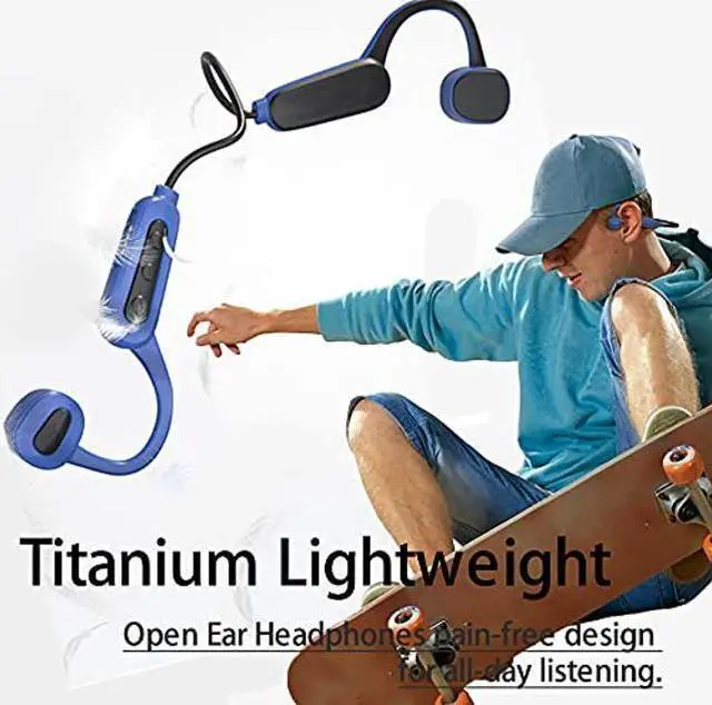 Alt view image 5 of 5 - Bone Conduction Headphones Waterproof Headphones for Swimming - Bluetooth MP3 Player Wireless IPX8 Sport Earphones Open Ear 16GB with Mic Noise Cancelling for Running Diving Underwater Gym Spa