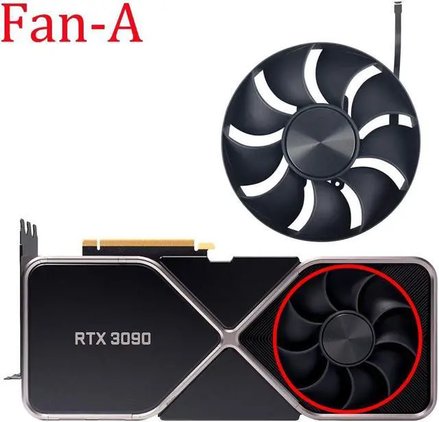 Alt view image 5 of 5 - 110mm Cooling Fan Replacement for Nvidia RTX 3090 FE 3090FE 3090Ti Founders Edition Graphics Card Fan (Fan-B)