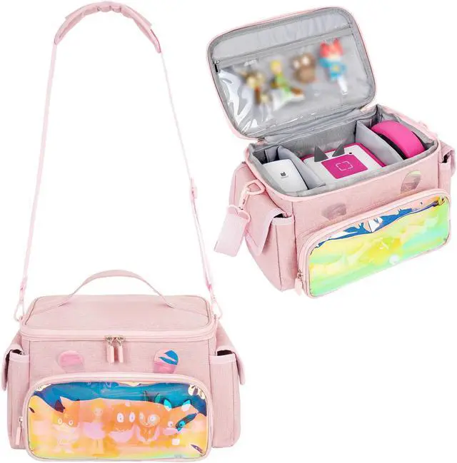 Main image of Jaffzora Carrying Case Fit for Toniebox & Little Tikes Story Dream Machine Starter Set, Cute Storage Bag Compatible with Toniebox Audio Player, Tonies Characters and Accessories, Pink (Bag Only)