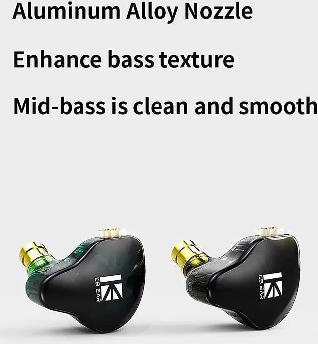 Alt view image 3 of 5 - Kinboofi KBEAR KS2 in Ear Earphone, 1BA 1DD Stereo IEM, HiFi Noise Cancelling Sport Hybrid Headphones with PCB Frequency Board, 2 PIN Detachable Cable, for Audiophile (with Mic, Black)