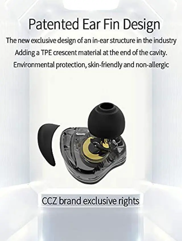 Alt view image 4 of 5 - CCZ Melody Type-C in Ear Monitors, Dynamic Hybrid Dual Driver in Ear Headphones 1BA+1DD HiFi Wired Headphones Musicians IEM Upgrade Deep Bass Suitable for Audiophile Musician (Melody-Green, No MIC)