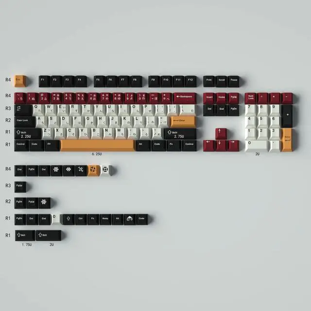 Alt view image 5 of 5 - mintcaps PBT Japanese Black White Keycaps Set Cherry Profile Keycaps 129 Keys Dye-Sub Custom Keyboard Keycaps for 60% 65% 70% 75% Cherry Gateron MX Switches Mechanical Keyboards, composition