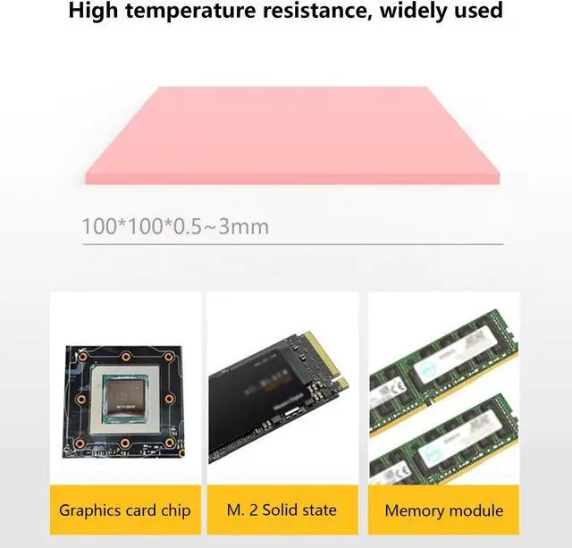 Alt view image 3 of 5 - Thermal Pad 15.8 W/mK, 100x100x3mm, Non Conductive Heat Resistance High Temperature Resistance, Silicone Thermal Pads for PC Laptop PS4/PS5/CPU/GPU/Computer